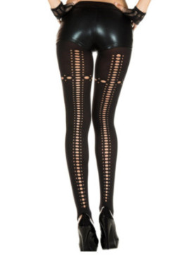 Collant noir opaque ajouré sur l'arrière - MH50441BLK